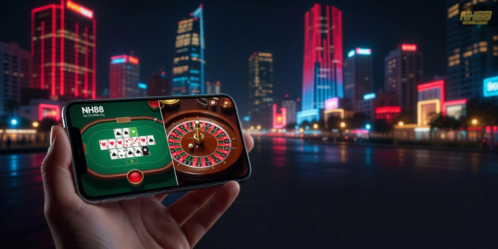 Hình ảnh giao diện chơi casino NH88 chuyên nghiệp tại TP.HCM với các trò chơi hấp dẫn