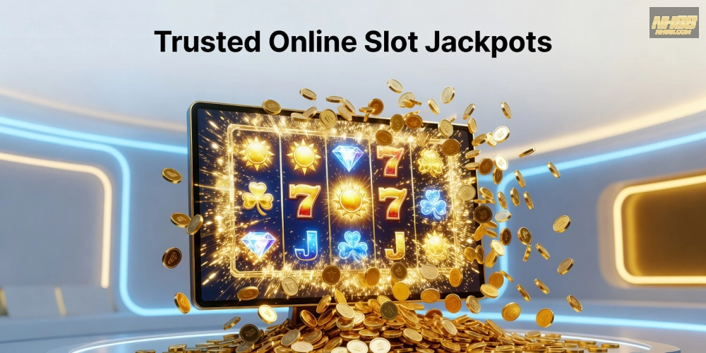 Khái niệm nổ hũ uy tín nh88 được minh họa qua biểu tượng jackpot sáng lấp lánh